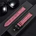 Bracelet montre cuir bambou 18 à 24 mm boucle papillon – Couleur du bracelet purple-black