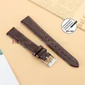 Bracelet montre cuir bambou croco 8 à 16 mm – Couleur du bracelet Dark Brown-Silver-Si