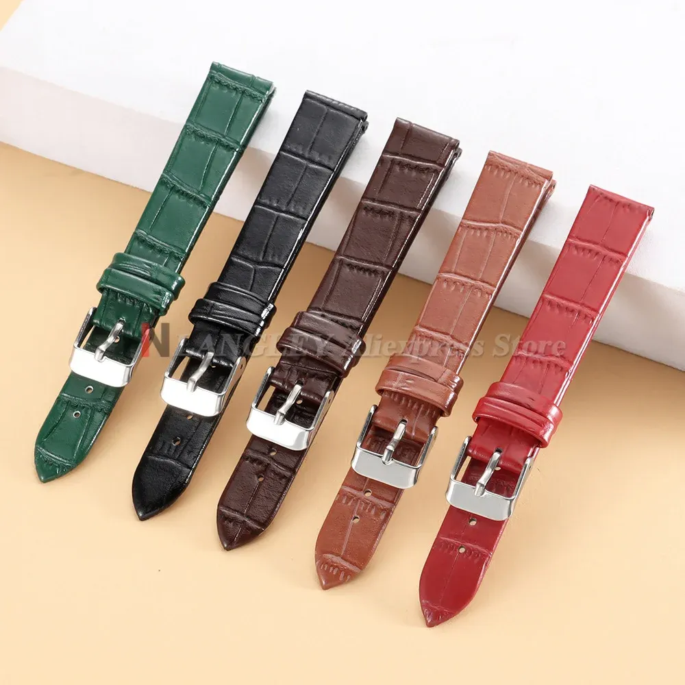 Bracelet montre cuir bambou croco 8 à 16 mm