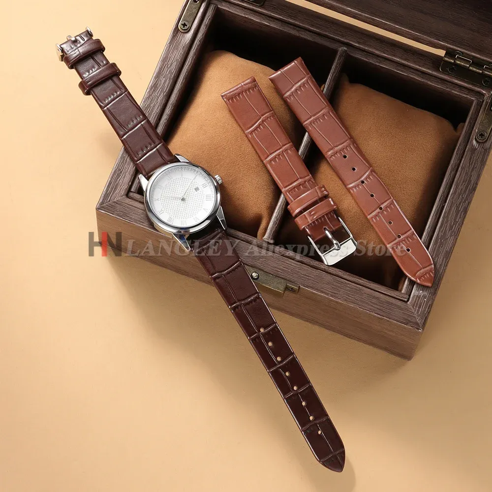 Bracelet montre cuir bambou croco 8 à 16 mm