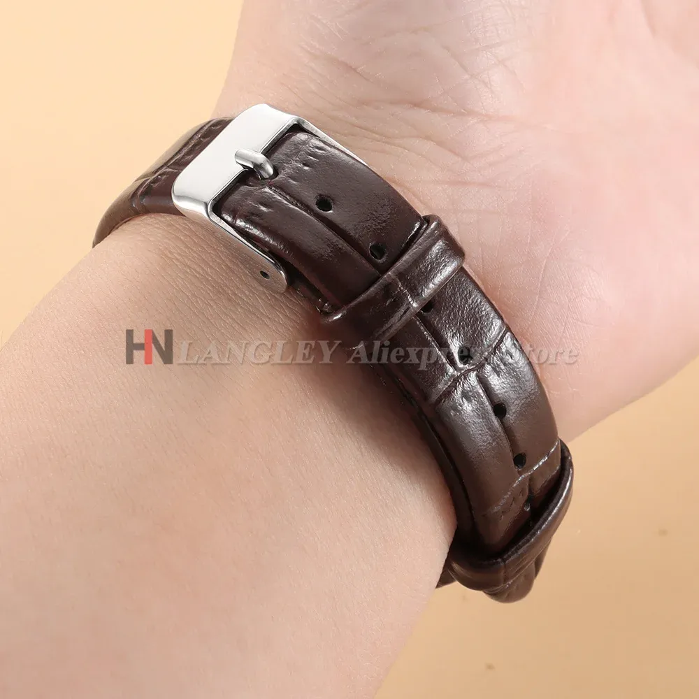 Bracelet montre cuir bambou croco 8 à 16 mm