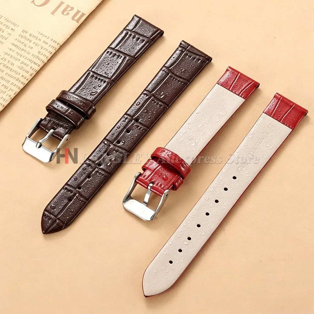 Bracelet montre cuir bambou croco 8 à 16 mm