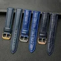 Bracelet montre cuir bleu réglable 14 à 22 mm – 3