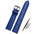 Bracelet montre cuir bleu réglable 14 à 22 mm – Couleur du bracelet blue black buckle