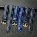 Bracelet montre cuir bleu réglable 14 à 23 mm – 3