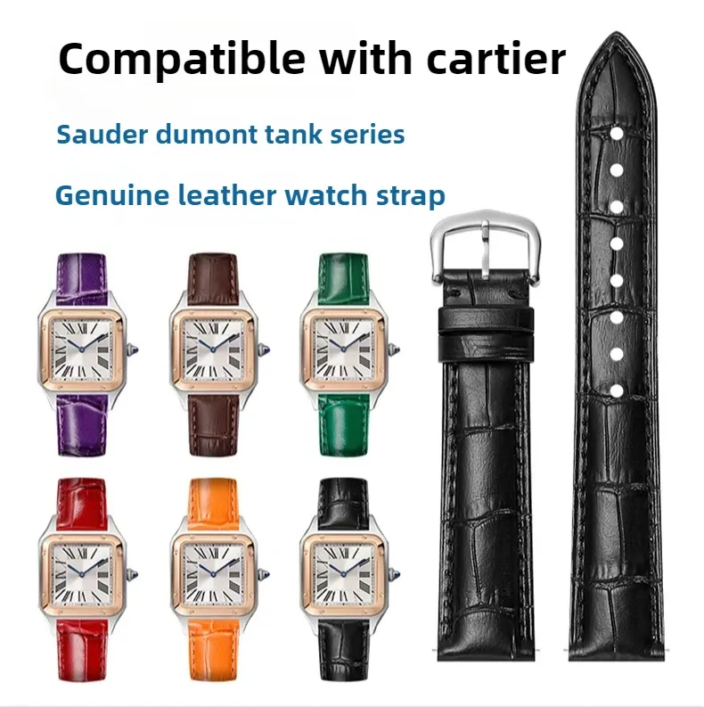 Bracelet montre cuir Cartier Tank 12 à 20 mm à dégagement rapide