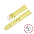 Bracelet montre cuir Cartier Tank 12 à 20 mm à dégagement rapide – Couleur du bracelet Yellow - Rose Buckle