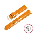 Bracelet montre cuir Cartier Tank 12 à 20 mm à dégagement rapide – Couleur du bracelet Orange - Rose Buckle