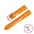 Bracelet montre cuir Cartier Tank 12 à 20 mm à dégagement rapide – Couleur du bracelet Orange-Silver Buckle