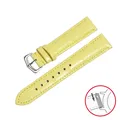 Bracelet montre cuir Cartier Tank 12 à 20 mm à dégagement rapide – Couleur du bracelet Yellow-Silver Buckle