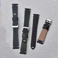 Bracelet montre cuir ciré 18 à 22 mm fait main – 2