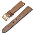 Bracelet montre cuir ciré 18 à 22 mm fait main – Couleur du bracelet Brown-Gold Buckle