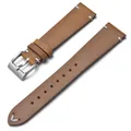Bracelet montre cuir ciré 18 à 22 mm fait main – Couleur du bracelet Brown-Silver Buckle