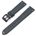 Bracelet montre cuir ciré 18 à 22 mm fait main – Couleur du bracelet Navy Blue-Black