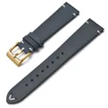 Bracelet montre cuir ciré 18 à 22 mm fait main – Couleur du bracelet Navy Blue-Gold