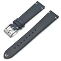 Bracelet montre cuir ciré 18 à 22 mm fait main – Couleur du bracelet Navy Blue-Silver