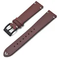 Bracelet montre cuir ciré 18 à 22 mm fait main – Couleur du bracelet Red-Black Buckle