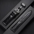 Bracelet montre cuir croco 12 à 20 mm boucle auto – Couleur du bracelet Black-Black