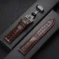 Bracelet montre cuir croco 12 à 20 mm boucle auto – Couleur du bracelet Brown-Black