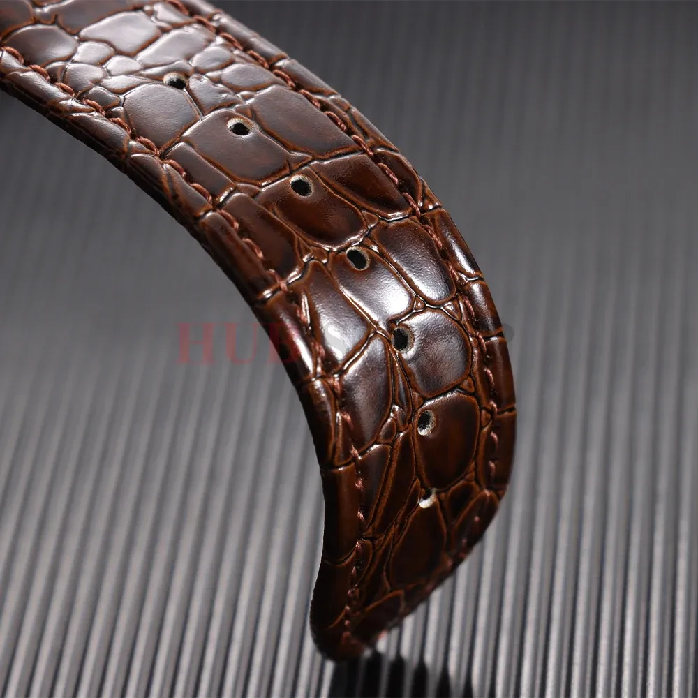 Bracelet montre cuir croco 12 à 20 mm boucle auto