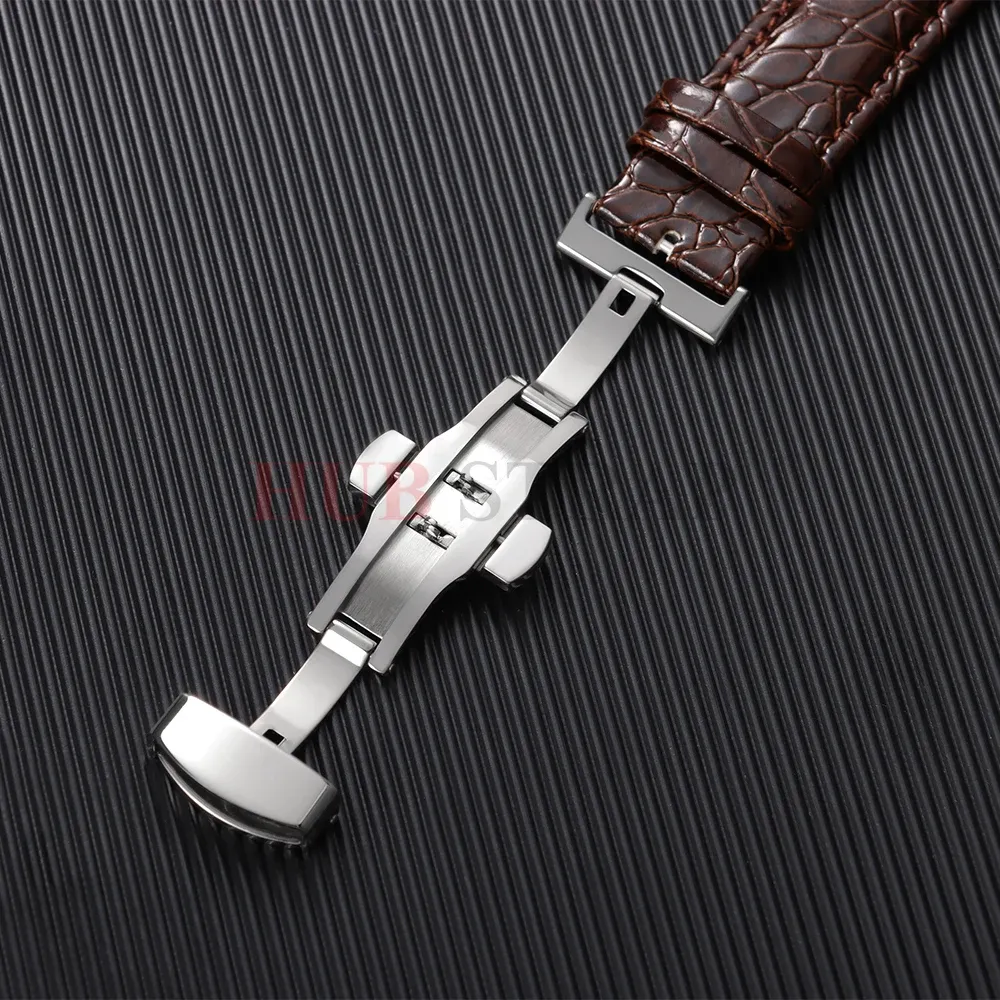 Bracelet montre cuir croco 12 à 20 mm boucle auto