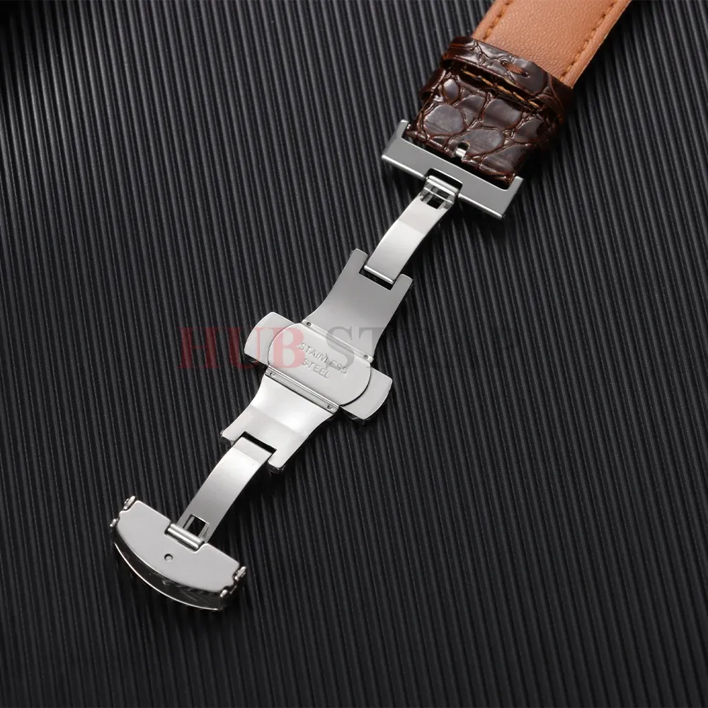 Bracelet montre cuir croco 12 à 20 mm boucle auto
