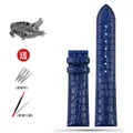 Bracelet montre cuir croco 12 à 22 mm sans boucle – Couleur du bracelet Blue-NO bk A