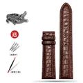 Bracelet montre cuir croco 12 à 22 mm sans boucle – Couleur du bracelet Brown NO bk A