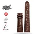 Bracelet montre cuir croco 12 à 22 mm sans boucle – Couleur du bracelet Brown white NO bk A