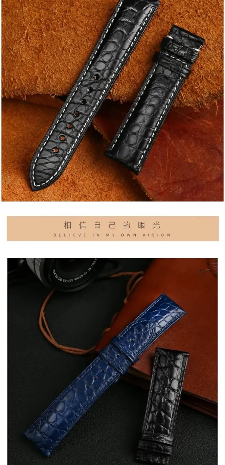 Bracelet montre cuir croco 12 à 22 mm sans boucle