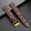 Bracelet montre cuir croco 13 à 20 mm vintage – Couleur du bracelet Brown-Gold