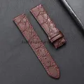 Bracelet montre cuir croco 13 à 20 mm vintage – Couleur du bracelet Brown-nobuckle