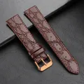 Bracelet montre cuir croco 13 à 20 mm vintage – Couleur du bracelet Brown-Rosegold