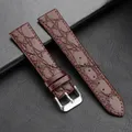Bracelet montre cuir croco 13 à 20 mm vintage – Couleur du bracelet Brown-Silver