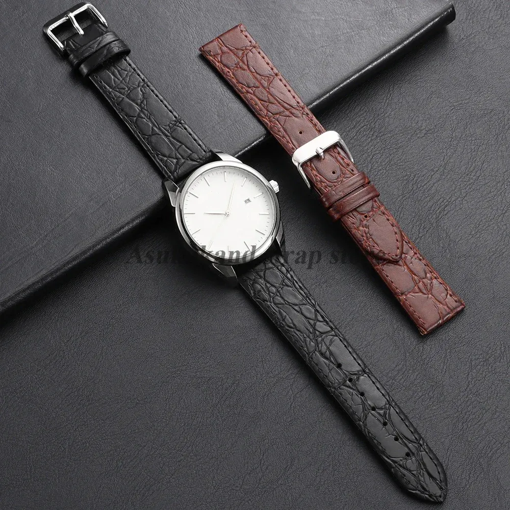 Bracelet montre cuir croco 13 à 20 mm vintage