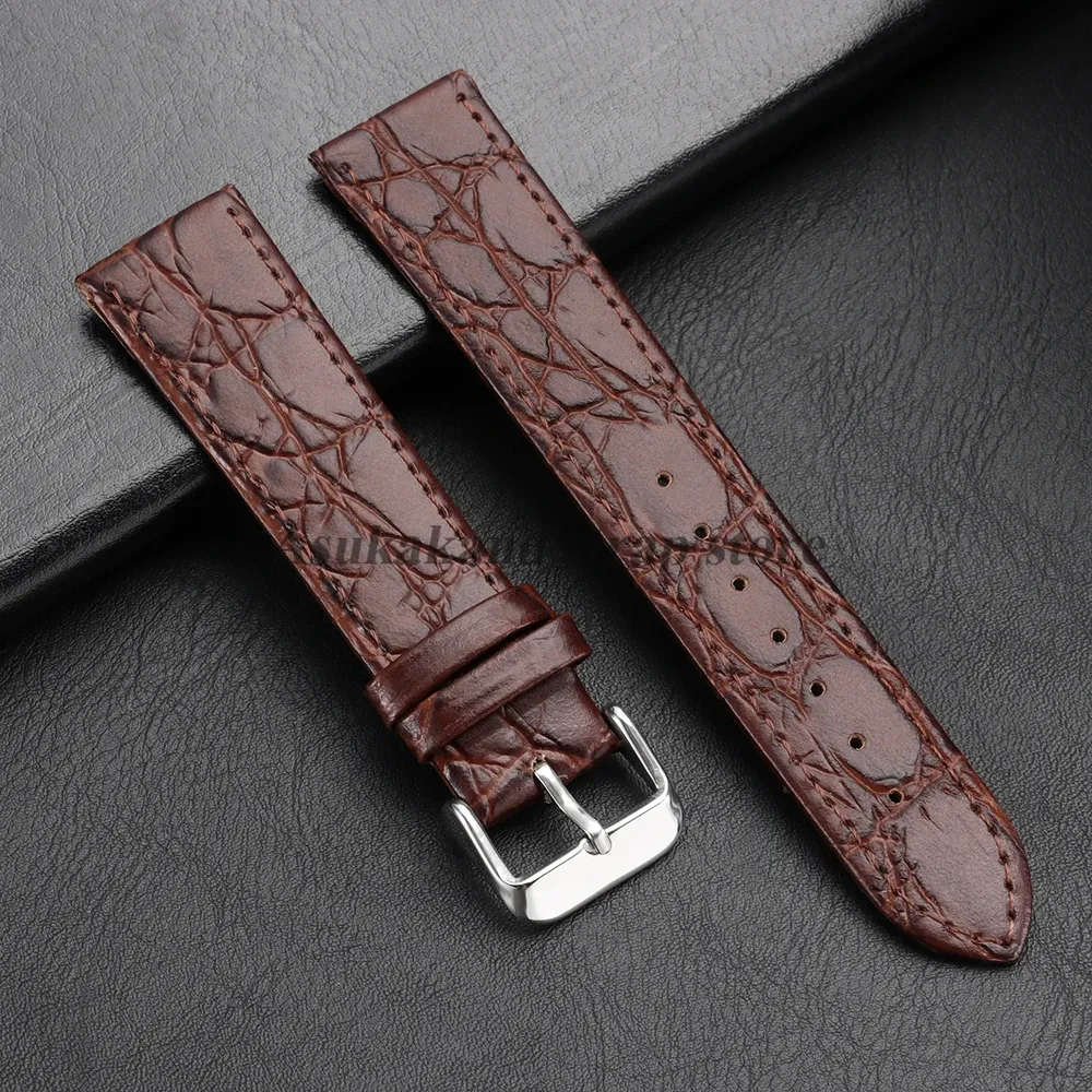 Bracelet montre cuir croco 13 à 20 mm vintage