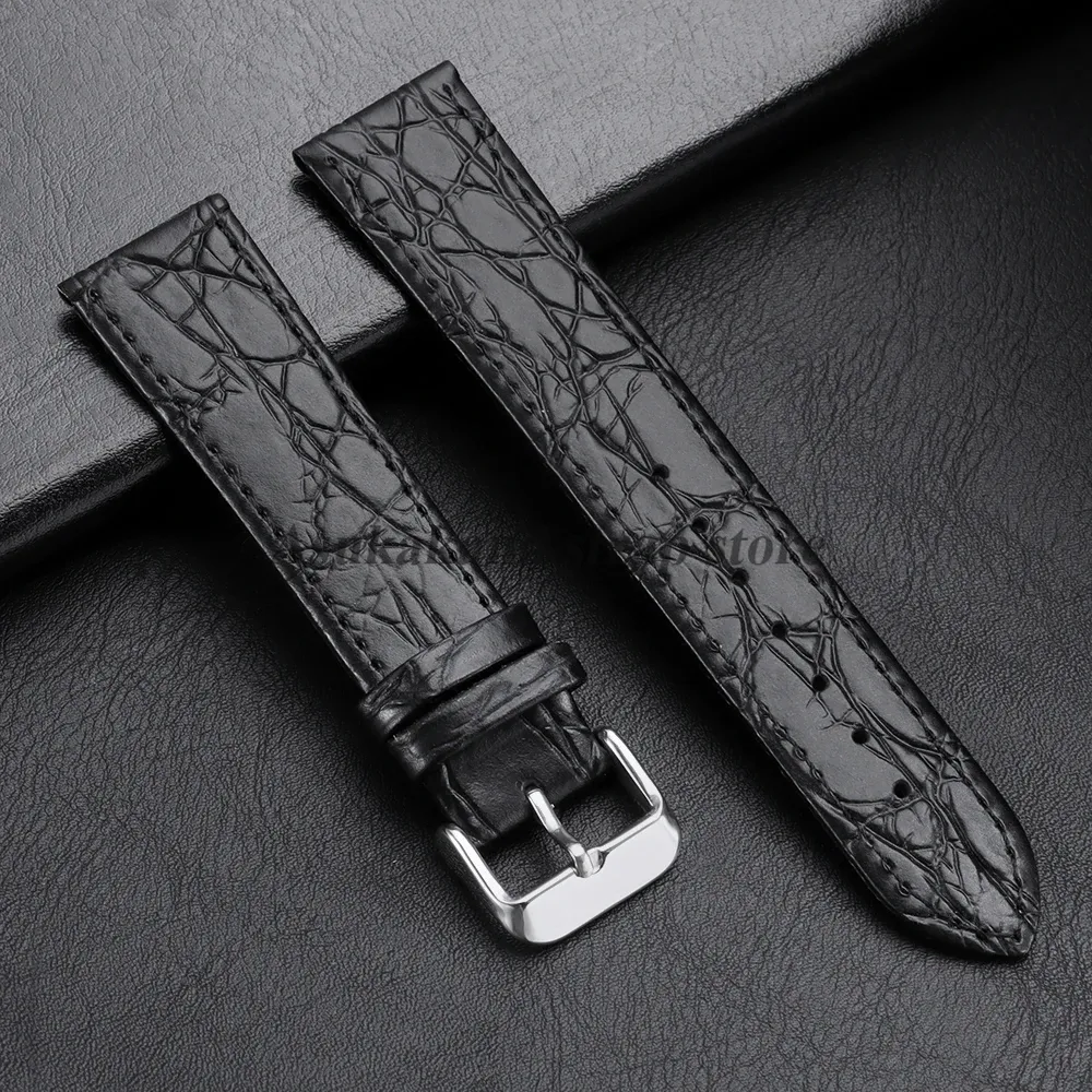 Bracelet montre cuir croco 13 à 20 mm vintage