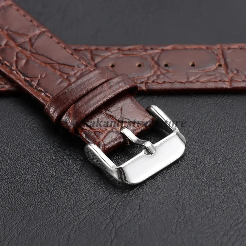 Bracelet montre cuir croco 13 à 20 mm vintage