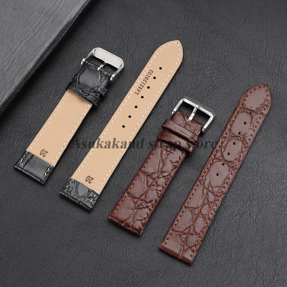 Bracelet montre cuir croco 13 à 20 mm vintage