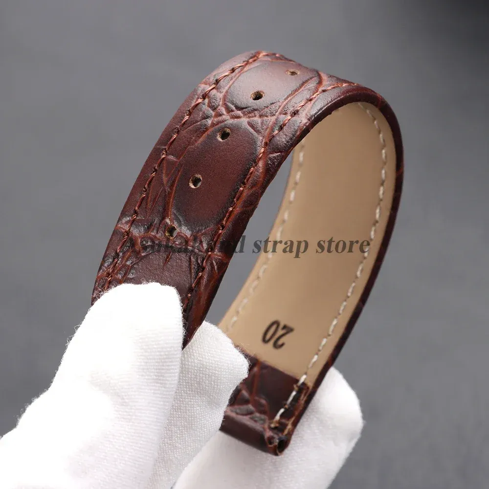 Bracelet montre cuir croco 13 à 20 mm vintage