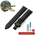 Bracelet montre cuir croco 14 à 22 mm – Couleur du bracelet Black-Black-B1
