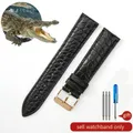Bracelet montre cuir croco 14 à 22 mm – Couleur du bracelet Black-Rose-K1