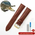 Bracelet montre cuir croco 14 à 22 mm – Couleur du bracelet Brown-Golden-K1