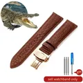 Bracelet montre cuir croco 14 à 22 mm – Couleur du bracelet Brown-Rose-B1