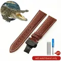Bracelet montre cuir croco 14 à 22 mm – Couleur du bracelet Brown white-Black-B1
