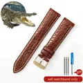 Bracelet montre cuir croco 14 à 22 mm – Couleur du bracelet Brown white-Rose-K1