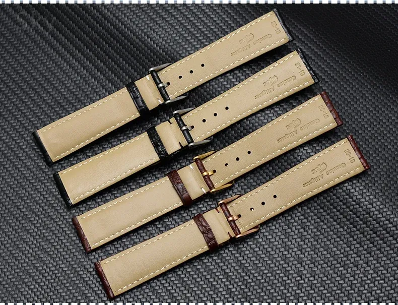 Bracelet montre cuir croco 14 à 22 mm