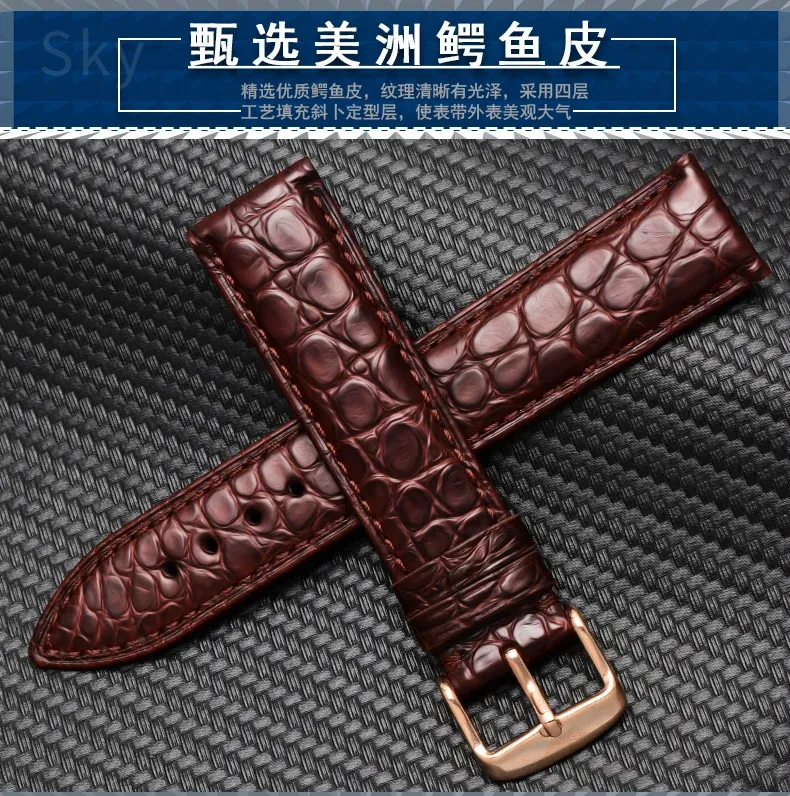 Bracelet montre cuir croco 14 à 22 mm