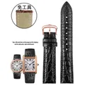 Bracelet montre cuir croco 15 à 21 mm rapide – Band Color A-Black-rose gold