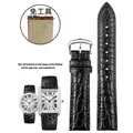 Bracelet montre cuir croco 15 à 21 mm rapide – Band Color A-Black-silver